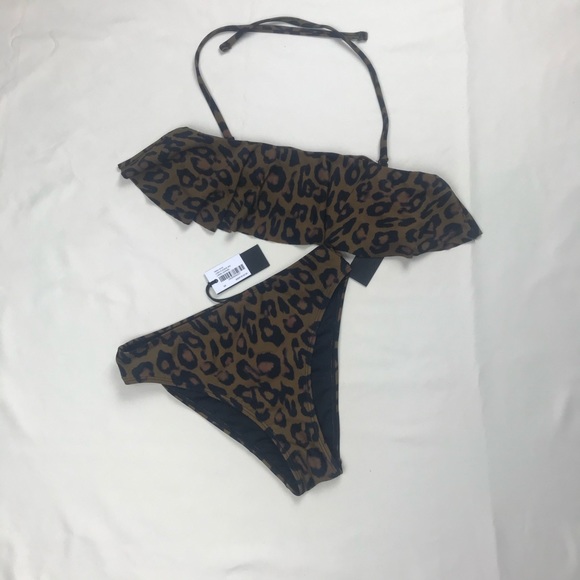 NWT Kendall & Kylie Leopard‎ Two Piece Swimsuit